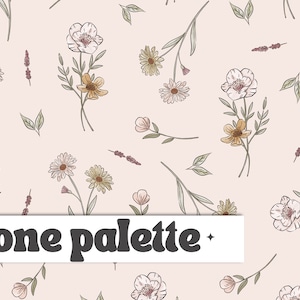 AURORA PINK | Spring Floral Boho Seamless Digital Pattern, Seamless Repeat Pattern, Fabric Pattern, minimal floral Seamless File,