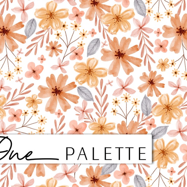 MEADOW | Fall Autumn Watercolor Floral Seamless Digital Pattern, Seamless Repeat Pattern, Fabric Pattern, Fall Autumn Seamless File