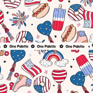 MONTANA | Patriottische 4 juli naadloos digitaal patroon, 4 juli naadloos herhaalpatroon, stoffenpatroon, Onafhankelijkheidsdag naadloos bestand,