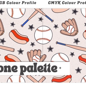 Baseball Summer Seamless Pattern: Trendy Fabric File (Digital Download) image 6