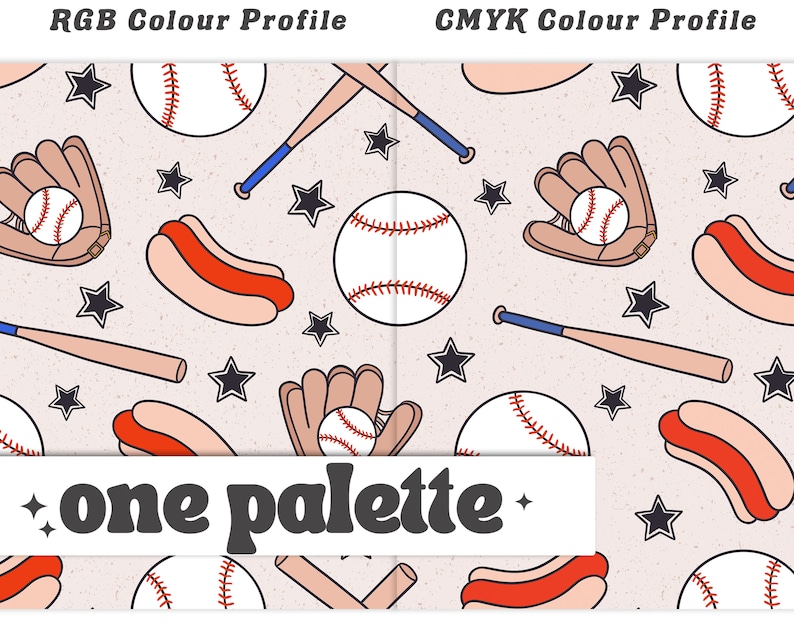 Baseball Summer Seamless Pattern: Trendy Fabric File (Digital Download) image 6