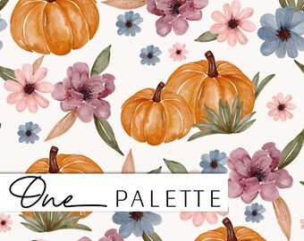 Floral Pumpkins Seamless File - Etsy