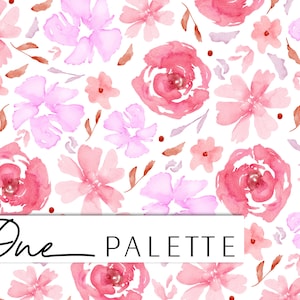 Juliet | Spring Valentines Day Watercolor Floral Seamless Digital Pattern, Seamless Repeat Pattern, Flower Pattern, Floral Seamless File