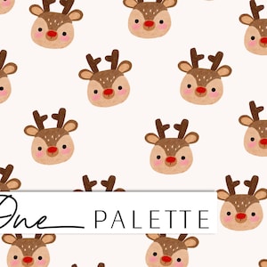 RUDOLPH V2 | Rentier Weihnachten Nahtloses digitales Muster, Rudolph Weihnachten nahtloses Wiederholmuster, Stoffmuster, Weihnachten Nahtlose Datei