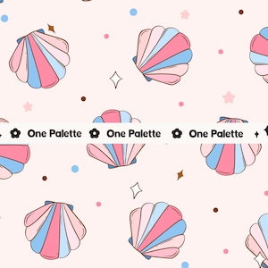 LILLIAN / Pink Summer Shells Patrón digital sin costuras, Conchas patrón de repetición sin costuras, Patrón de tela, Archivo sin costuras de verano, Patrón de moda