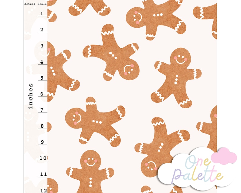 Gingerbread Man Christmas Fabric Pattern: Seamless Repeat File (digital ...