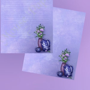 Café Florero Papelería Papel de escritura imprimible Diario basura Insertar Scrapbooking Descarga digital Forrado y sin forro Jpeg JPG 11 x 8.5