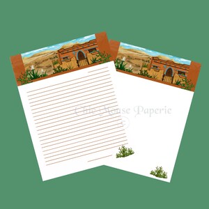 Papelería imprimible Adobe Scene Digital Descargar tanto forrado & sin línea Jpeg JPG tamaño de letra 11 x 8.5 correspondencia Correo Sudoeste Flair