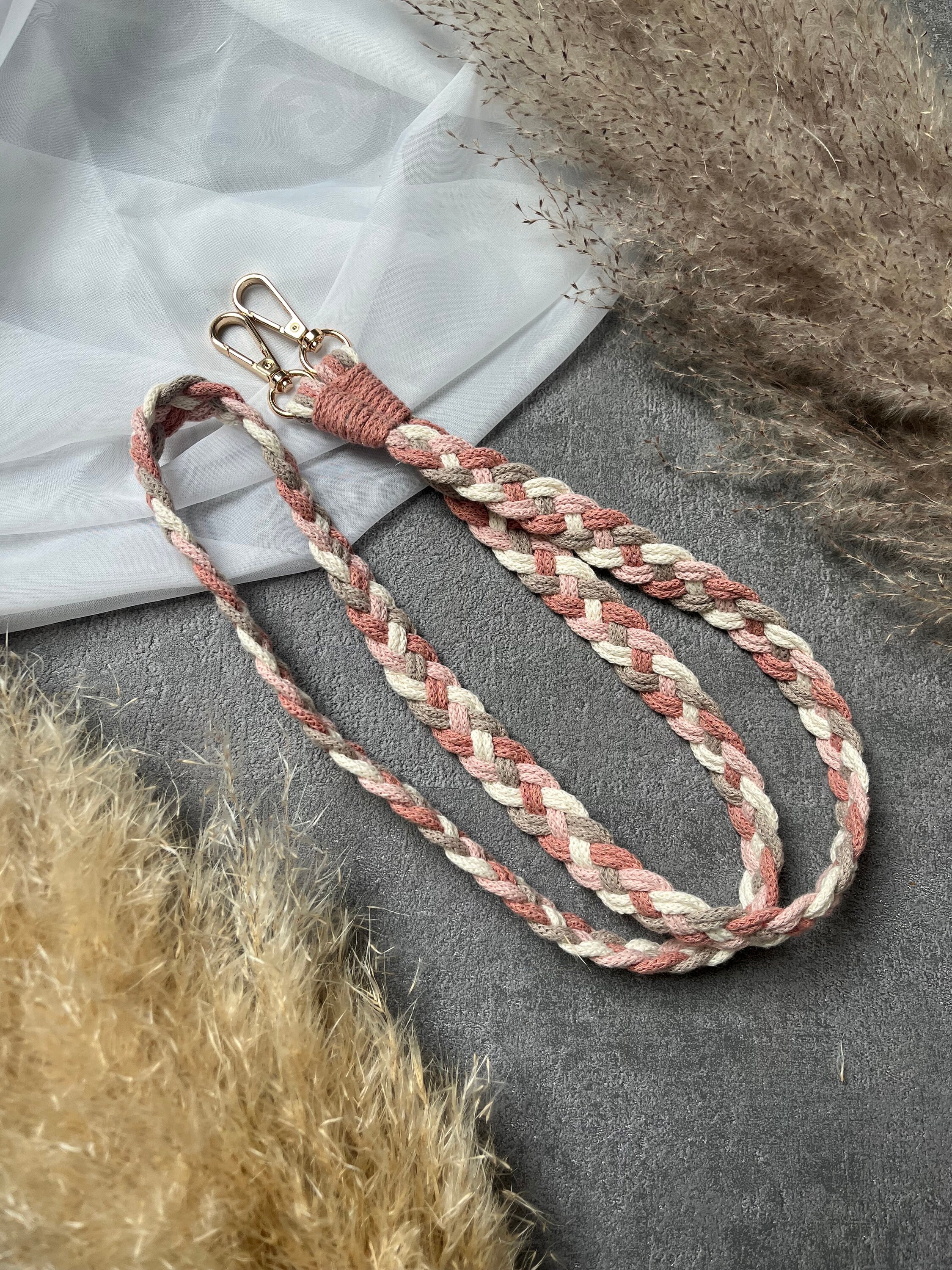 Mobile Robe Chain Mobile Phone Chain Macrame Boho Long Braided - Personalized Mobile ...