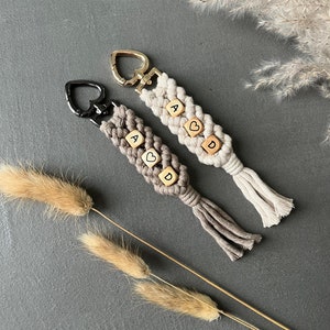 Discontinued model - Personalized keychain macrame boho house purchase Christmas Mother&#39;s Day Father&#39;s Day guest gift wedding JGA pendant