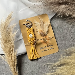 Best Grandma - personalized keychain macrame boho pendant gift birthday present - Mother&#39;s Day