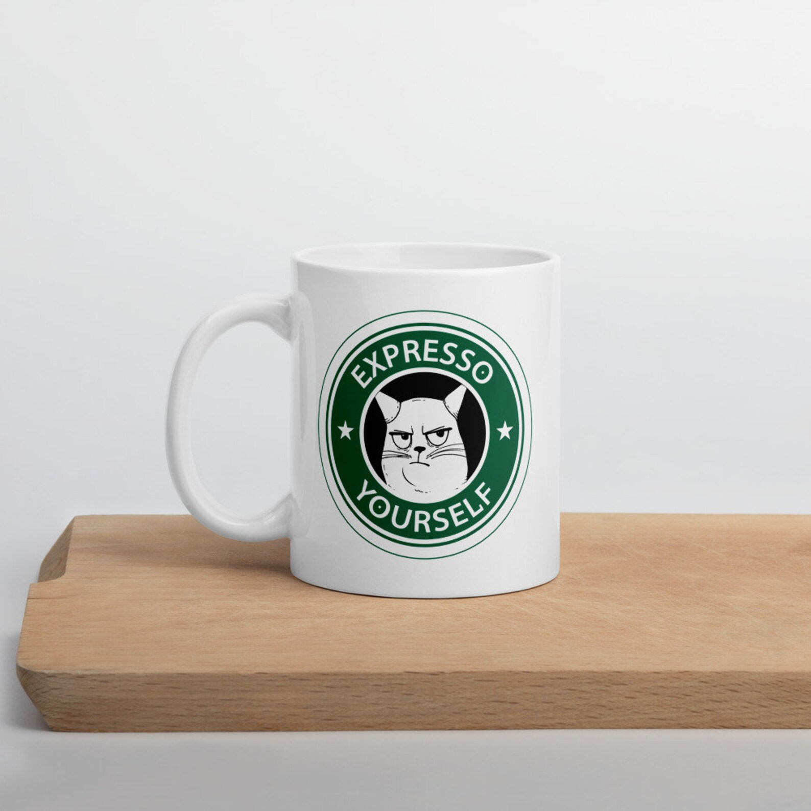 Starbucks Parody Mug Cat Lover Mug Grumpy Cat Cute Cat Mug Etsy