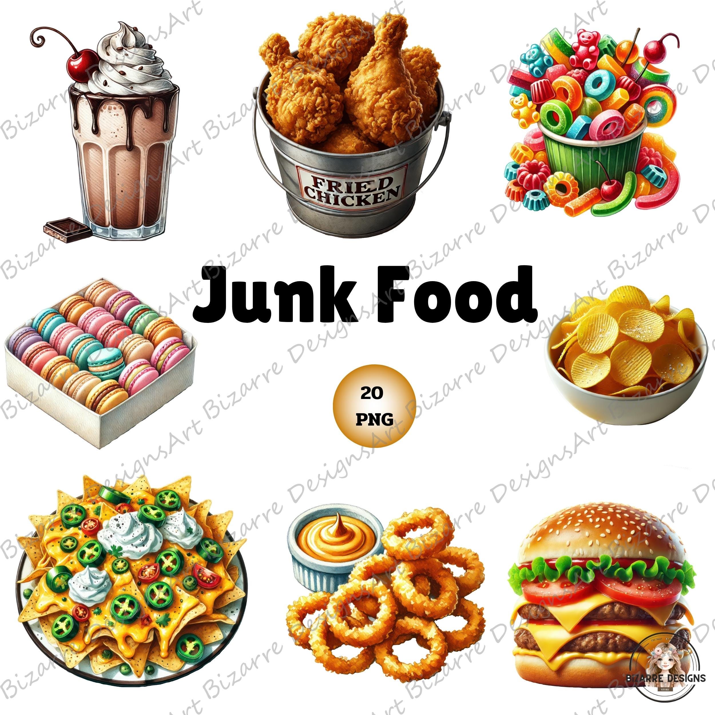 Junk Food Clipart, Fast Food, Food Download, Instant Download, Pizza ...