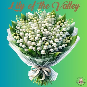 Lily of the valley clipart, Lily of valley May Birth Month Flower,Lily of the valley PNG, Spring flowers, Wedding clipart, Digital download