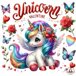 Cute Unicorn Watercolor Clipart, Baby Unicorn Clipart,Unicorn Png, Baby Unicorn PNG, Kawaii Unicorn Clipart, Rainbow Unicorn, Commercial Use