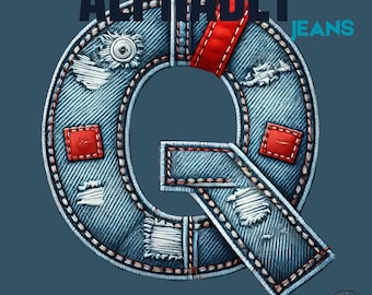Denim Alphabet Clipart, Aquarell Denim Clipart, Denim Jeans Alphabet, Jeans Alphabet, Zahlen Denim Buchstaben Png, Buchstaben PNG, kommerzielle Nutzung