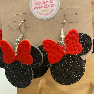 Minnie Faux Leather Earrings