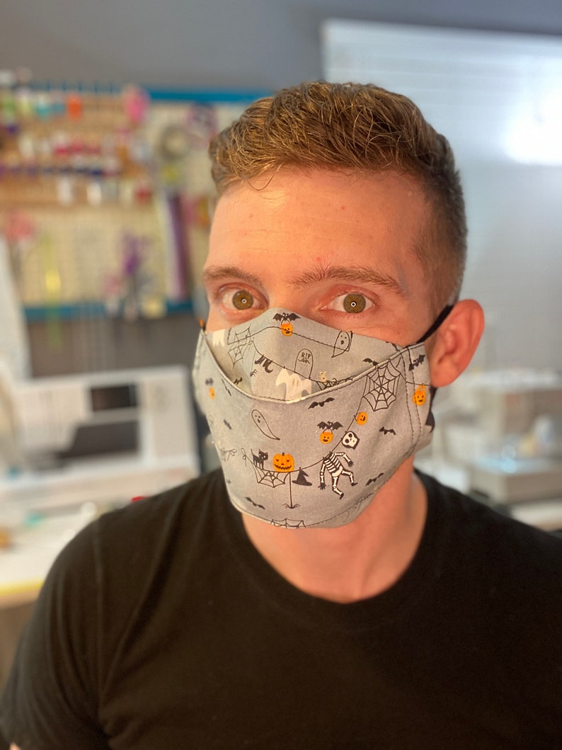 Halloween 3D FACE MASK around the head or earloop elastic Etsy