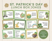 St Patrick's Day Lunch Box Jokes printable cards | Irish dad joke lunchbox notes for kids | Funny St Paddy home school INSTANT DOWNLOAD S01 Il_170x135