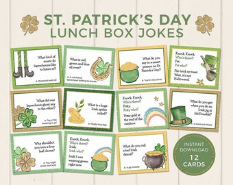 St Patrick's Day Lunch Box Jokes Printable Cards Irish - Etsy Denmark St Patrick's Day Lunch Box Jokes Printable Cards Irish - Etsy Denmark