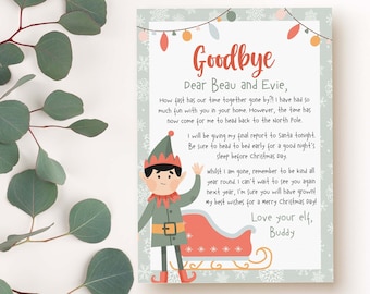 Editable Christmas Elf Goodbye Letter | Xmas elf printable template, Santa modern personalised departure note  INSTANT DOWNLOAD C07