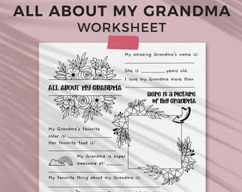 All About Grandma Printable Grandparents Day Gift - Etsy