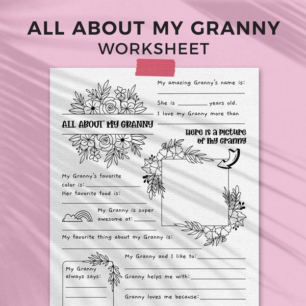 Grandma Fill in the Blank Questions Etsy