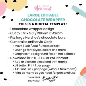 Puppy Pawty Chocolate Wrapper editable printable | Dog Birthday party treat, candy wrapper favor | DIY template decor INSTANT DOWNLOAD D02 afbeelding 4