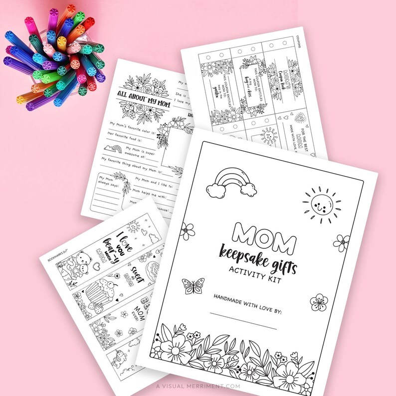 Printable Mom Activity Kit | 18-page Keepsake Gift With Coloring, Cards ...
