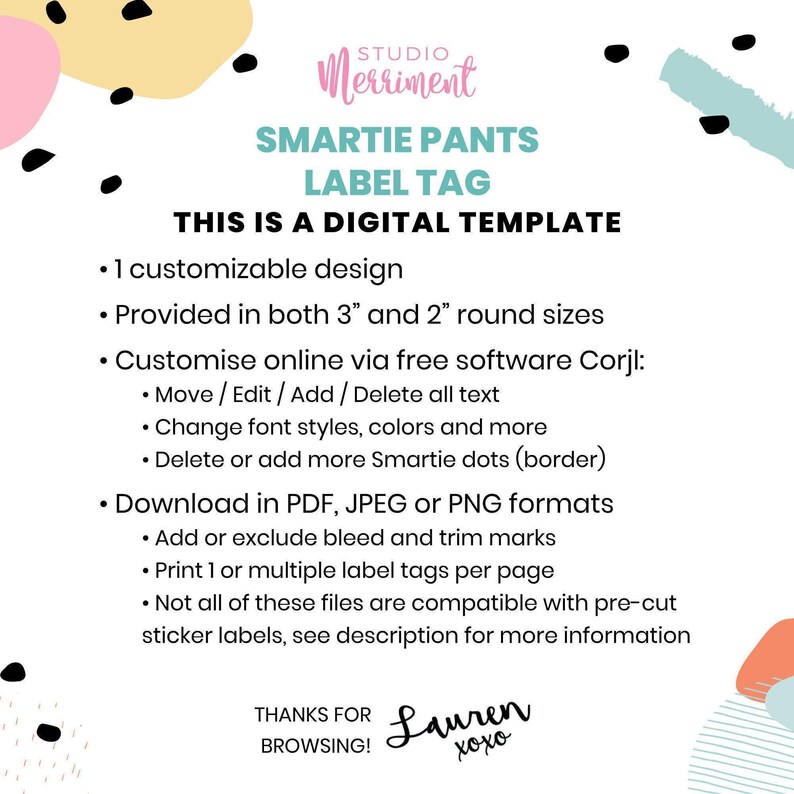 Editable Printable Teacher Appreciation label tag, Thanks for Making Me a Smartie Pants | Candy gift, DIY template Instant Download R06 image 7