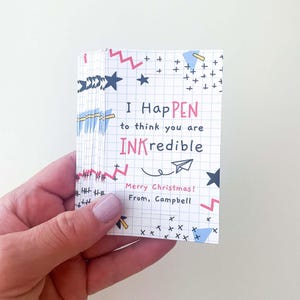 Editable Christmas Thank You Pen Holder Tag: I HapPEN To Think You Are INKredible (Instant Download) A03 image 2