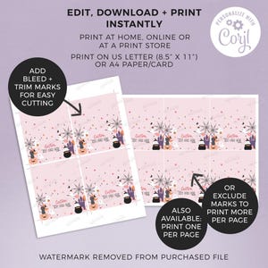 Halloween Food Tents, Editable Place Cards | Pink Ghost Printable Table Sign Template (Instant Download) H04 imagen 3