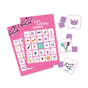 Printable Girls Birthday Game | Birthday Bingo Girls Party Game 16 ...