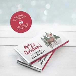 Christmas Party Invitation, Watercolor Forest Deer editable printable | Vintage farmhouse style instant download, DIY invite template C02 image 7