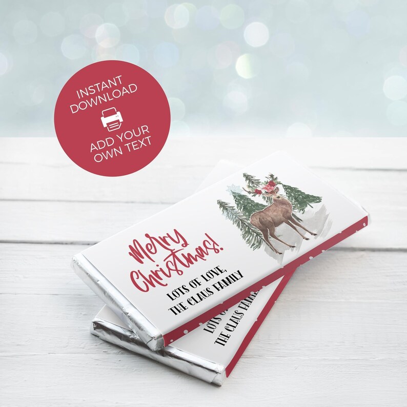 Christmas Party Invitation, Watercolor Forest Deer editable printable | Vintage farmhouse style instant download, DIY invite template C02 image 7