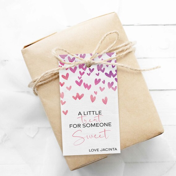 Confetti Hearts Favor Tag editable printable | A Little Treat for Someone Sweet Birthday party thank you gift template INSTANT DOWNLOAD H05 Il_570xn