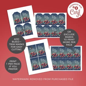 Christmas Gift Tag, Skateboarding Cool Santa editable printable | Teen friend custom thank you tag favor, instant download DIY template C05 image 3
