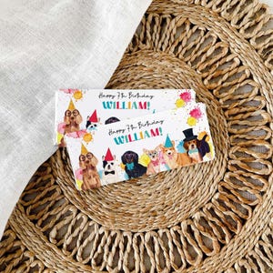Puppy Pawty Chocolate Wrapper editable printable | Dog Birthday party treat, candy wrapper favor | DIY template decor INSTANT DOWNLOAD D02 afbeelding 1