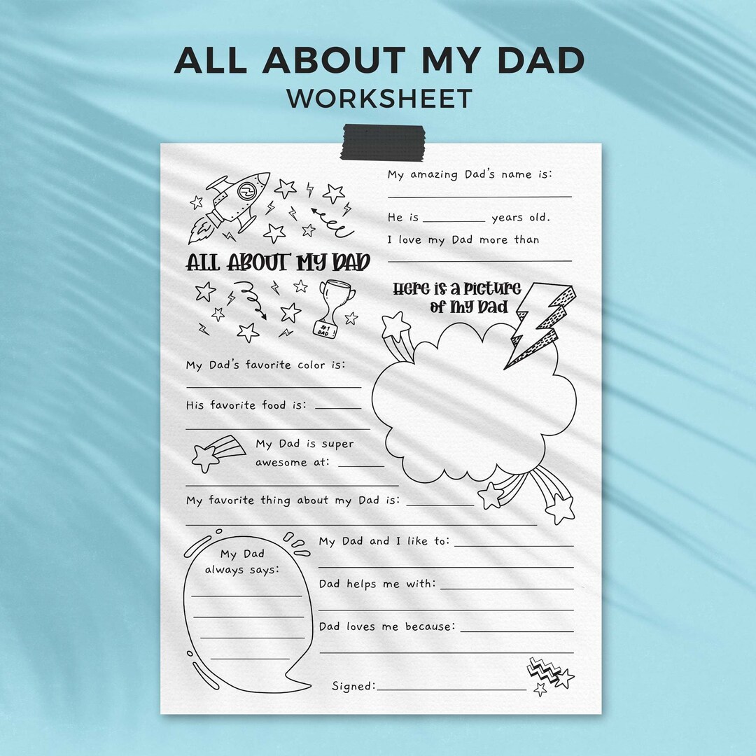 All About Dad Father's Day Printable Gift Questionnaire | Fill in the ...