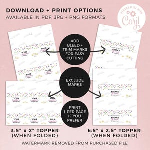 Rainbow Confetti Favor Bag Topper Cards, editable printable | Colorful Birthday candy treat DIY template, party gift Instant Download C06 image 5