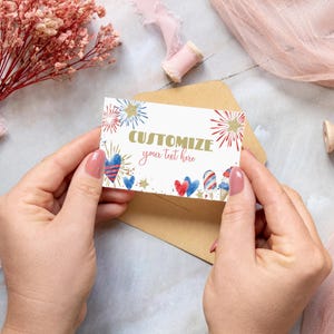 4th of July American Sweetheart Birthday printable food tents | Independence Day editable table sign place cards, DIY instant download A02 image 2