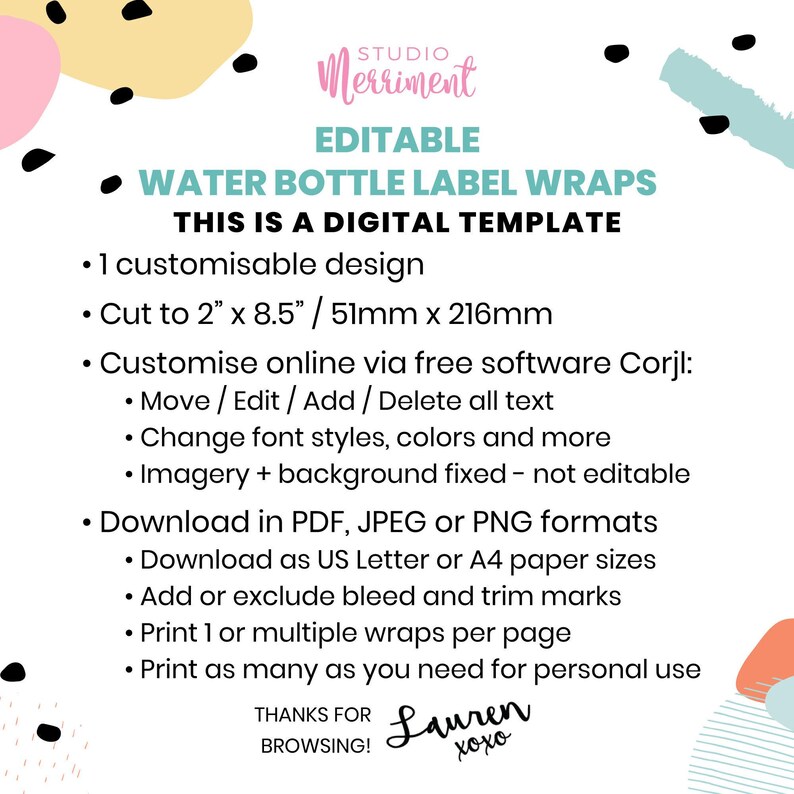 Halloween Water Bottle Label, editable printable | Girls Halloween Birthday decor, pink ghost party favor drink wrapper INSTANT DOWNLOAD H04 image 4
