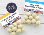 Gamer Party treat bag topper cards, editable printable | Game Over video gaming candy favor | Retro arcade Birthday instant download G01 Il_170x135