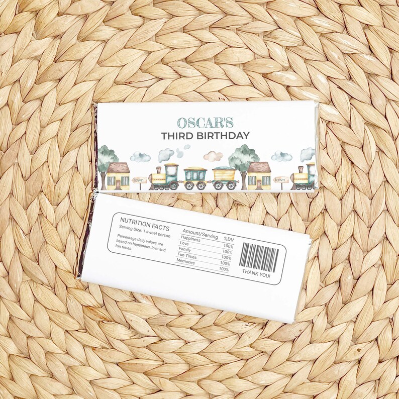 Train Wrapper Pattern Vintage Train Chocolate Wrapper, Editable Printable | Boys Birthday ...