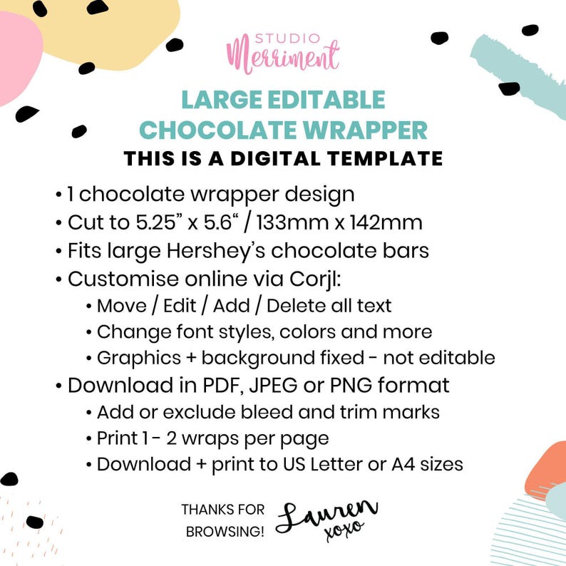 Halloween Candy Bar Wrapper, trick or treat editable printable | Pink ghost girl's Birthday chocolate wrap favor DIY INSTANT DOWNLOAD H04 image 4