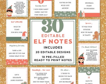 Cartões de Atividades e Bilheteria do Elfo de Natal Editáveis e Imprimíveis | Conjunto de Cartas do Elfo de Natal - DOWNLOAD INSTANTÂNEO C07