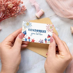 Editable 4th of July Firecracker printable food tents | Independence Day patriotic table sign place card template, DIY instant download A01 image 2