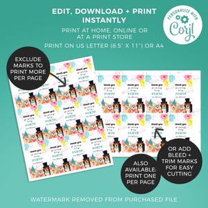 Dog Party Favor Tag, Chihuahua puppy pawty printable gift tag | Editable Birthday thank you card, DIY party template, instant download D02 image 4