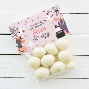 Halloween Food Tents, Editable Place Cards | Pink Ghost Printable Table Sign Template (Instant Download) H04 imagen 4