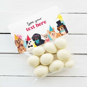 Dog Party Food Tents, Editable Puppy Pawty printable labels | Birthday table sign place cards, DIY party template decor instant download D02 image 3